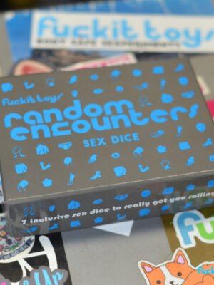 sex dice box with images from the body parts die.